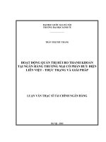 Hoạt động quản trị rủi ro thanh khoản tại Ngân hàng Thương mại cổ phần Bưu điện Liên Việt - thực trạng và giải pháptt