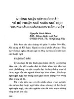 Những nhận xét bước đầu về hệ thuật ngữ ngôn ngữ học trong sách giáo khoa tiếng Việt