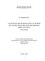 Vận dụng dạy học khám phá bằng các mô hình quy nạp đối với dạy học khái niệm, Hình học không gian lớp 11 (Ban cơ bản