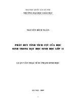 Phát huy tính tích cực của học sinh trong dạy học Sinh học lớp 11