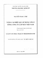 Nâng cao hiệu quả sử dụng vốn ở Tổng công ty lắp máy Việt Nam