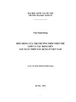 Biến động của thị trường phôi thép thế giới và tác động đến sản xuất thép xây dựng ở Việt Nam