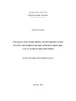 Ứng dụng công nghệ thông tin hỗ trợ rèn luyện kỹ năng thí nghiệm cho học sinh phần động học vật lý 10 trung học phổ thông