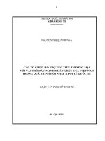 Các tổ chức hỗ trợ xúc tiến thương mại với vai trò đẩy mạnh xuất khẩu của Việt nam trong quá trình hội nhập kinh tế quốc tế