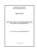 Xây dựng và quản lý thương hiệu gốm sứ Bát Tràng tại thị trường Mỹ