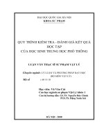 Quy trình kiểm tra - đánh giá kết quả học tập của học sinh trung học phổ thông