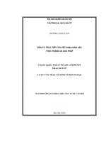 Đầu tư trực tiếp của Việt Nam sang Lào thực trạng và giải pháp