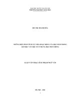 Những biện pháp tích cực hóa hoạt động của học sinh trong giờ học văn học sử ở trung học phổ thông