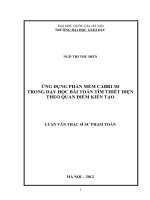 Ứng dụng phầm mềm CABRI 3D trong dạy học bài toán tìm thiết diện theo quan điểm kiến tạo