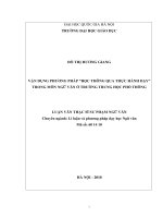 Vận dụng phương pháp Học thông qua thực hành dạy  trong môn Ngữ văn ở trường trung học phổ thông