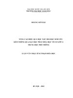 Nâng cao hiệu quả học tập cho học sinh yếu kém thông qua dạy học phần hóa học vô cơ lớp 11 trung học phổ thông