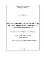 Biện pháp phát triển đội ngũ giảng viên trường Cao đẳng Giao thông Vận tải trong giai đoạn hiện nay