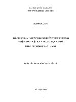 Tổ chức dạy học nội dung kiến thức chương Điện học  Vật lý 9 Trung học cơ sở theo phương pháp Lamap
