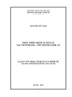 Phát triển dịch vụ bán lẻ tại Vietinbank – Chi nhánh Nghệ An