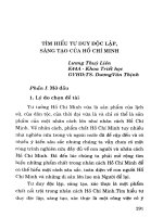 Tìm hiểu tư duy độc lập, sáng tạo của Hồ Chí Minh