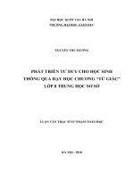 Phát triển tư duy cho học sinh thông qua dạy học chương  Tứ giác  lớp 8 trung học cơ sở