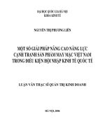 Một số giải pháp nâng cao năng lực cạnh tranh sản phẩm may mặc Việt Nam trong điều kiện hội nhập kinh tế quốc tế