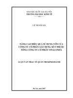 Nâng cao hiệu qủa sử dụng vốn của Công ty cổ phần Xây dựng số 9 thuộc Tổng công ty cổ phần VINACONEX