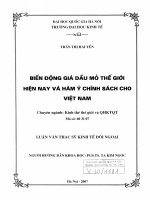Biến động giá dầu mỏ thế giới hiện nay và hàm ý chính sách cho Việt Nam