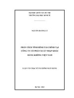 Công tác phân tích báo cáo tài chính tại các công ty xây lắp - trường hợp tại Công ty cổ phần Đầu tư và Thương mại 319
