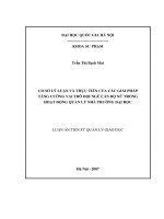 Cơ sở lý luận và thực tiễn của các giải pháp tăng cường vai trò đội ngũ cán bộ nữ trong hoạt động quản lý nhà trường đại học