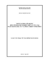 Chất lượng tín dụng đối với doanh nghiệp nhỏ và vừa tại ngân hàng đầu tư và phát triển Vĩnh Phúc - Copy