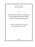 Ứng dụng phương pháp quản trị theo mục tiêu cho khối hành chính tại Trường Đại học Sư phạm Kỹ thuật Hưng Yêng