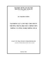 Tạo động lực cho cán bộ công nhân viên trường trung học Bưu chính Viễn thông và Công nghệ thông tin II Đà Nẵng