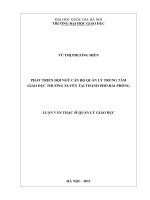 Phát triển đội ngũ cán bộ quản lý Trung tâm giáo dục thường xuyên tại Thành phố Hải Phòng