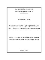 Nâng cao năng lực cạnh tranh của Công ty Cổ phần HAIMY Hà Nội