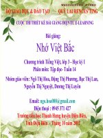 slide thuyết trình Tập đọc lớp 3 - Nhớ Việt Bắc