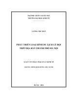 Phát triển loại hình du lịch lễ hội trên địa bàn Thành phố Hà Nội