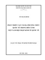 Phát triển vận tải đa phương thức quốc tế trong bối cảnh Việt Nam hội nhập kinh tế quốc tế