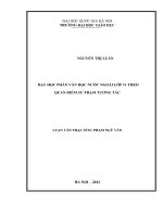 Dạy học phần Văn học nước ngoài lớp 11 theo quan điểm sư phạm tương tác