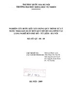 Nghiên cứu bước đầu xây dựng quy trình xử lý nước thải sản xuất bún quy mô hộ gia đình tại làng nghề bún Phú Đô - Từ Liêm - Hà Nội