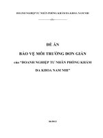 đề án bảo vệ môi trường đơn giản của phòng khám đa khoa tư nhân nam nhi
