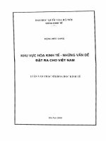 Khu vực hoá kinh tế - Những vấn đề đặt ra cho Việt Nam