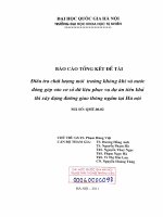 Điều tra chất lượng môi trường không khí và nước đóng góp vào cơ dữ liệu phục vụ dự án tiền khả thi xây dựng đường giao thông ngầm tại Hà Nội