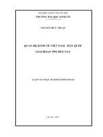 Quan hệ kinh tế Việt Nam - Hàn Quốc giai đoạn 1992 đến nay