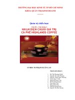 Tiểu luận NHẬN DIỆN CHUỖI GIÁ TRỊ CÀ PHÊ HIGHLANDS COFFEE