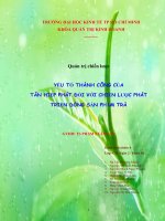 Tiểu luận quản trị chiến lược YẾU TỐ QUYẾT ĐỊNH SỰ THÀNH CÔNG CỦA TÂN HIỆP PHÁT TRONG CHIẾN LƯỢC PHÁT TRIỂN DÒNG SẢN PHẨM TRÀ