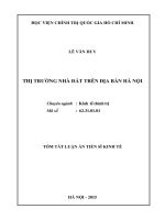 Luận án tiến sĩ kinh tế thị trường nhà đất trên địa bàn hà nội (TT)