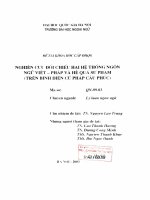 Nghiên cứu đối chiếu hai hệ thống ngôn ngữ Việt-Pháp và hệ quả sư phạm (Trên bình diện cú pháp câu phức