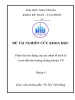 Phân tích tác động của các nhân tố kinh tế vĩ mô đến thị trường chứng khoán VN