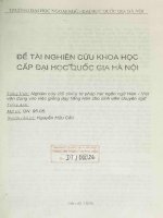 Nghiên cứu đối chiếu từ pháp hai ngôn ngữ Hán - Việt vận dụng vào việc giảng dạy tiếng Hán cho sinh viên chuyên ngữ