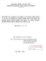 Nghiên cứu hiệu lực phân thể lỏng A, B của Australia (phân mới) đối với một số giống hoa thảm nhập nội phục vụ phát triển nghề trồng hoa thảm tại Việt Nam