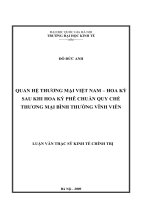 Quan hệ thương mại Việt Nam - Hoa Kỳ sau khi Hoa Kỳ phê chuẩn quy chế thương mại bình thường vĩnh viễn