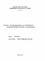 Các phương pháp xác suất thống kê trong thị trường Tài chính và chứng khoán