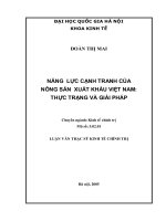 Năng lực cạnh tranh của nông sản xuất khẩu Việt Nam