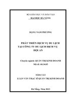 Phát triển dịch vụ du lịch tại Công ty du lịch dịch vụ Hội An